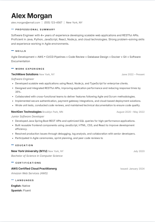 Refined ATS-friendly resume template
